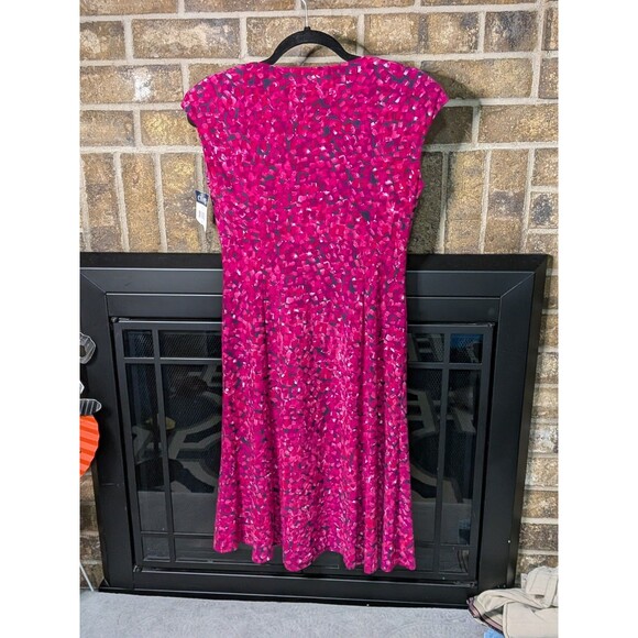 NWT Chaps Womand Geometric Print Magenta Dress Size Small Business Work Party - Picture 4 of 4
